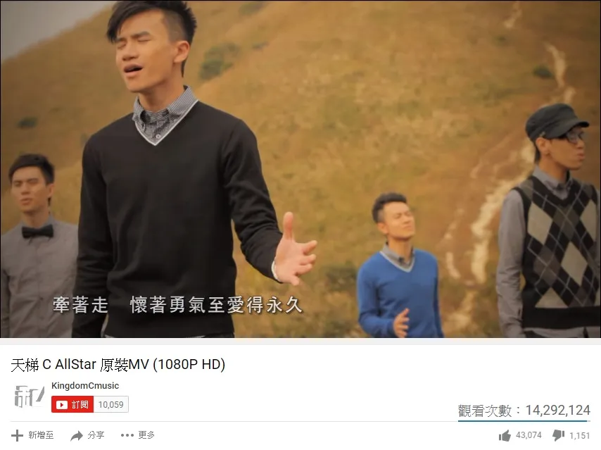 第二位：C AllStar《天梯》（YouTube截圖）