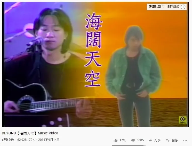 它就是《海闊天空》，點擊次數超過6千萬。（資料圖片）