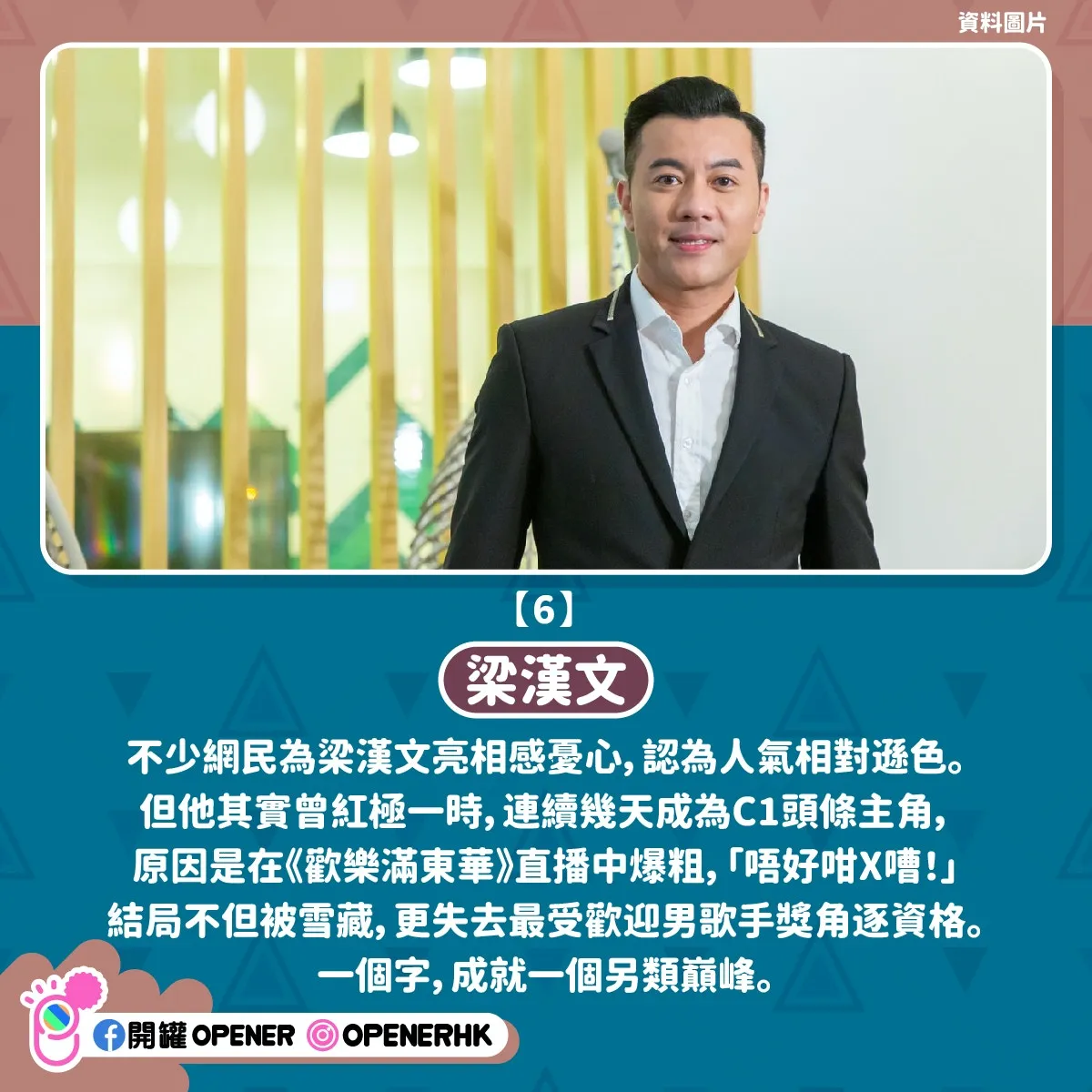 《披荊斬棘的哥哥》7大男港星另類巔峰事蹟——梁漢文