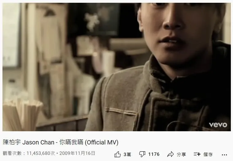 43. 陳柏宇《你瞞我瞞》：1145萬（YouTube截圖）