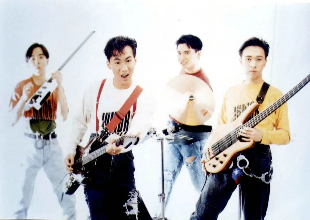 Wong (second left) performs with Beyond. Photo: SCMP