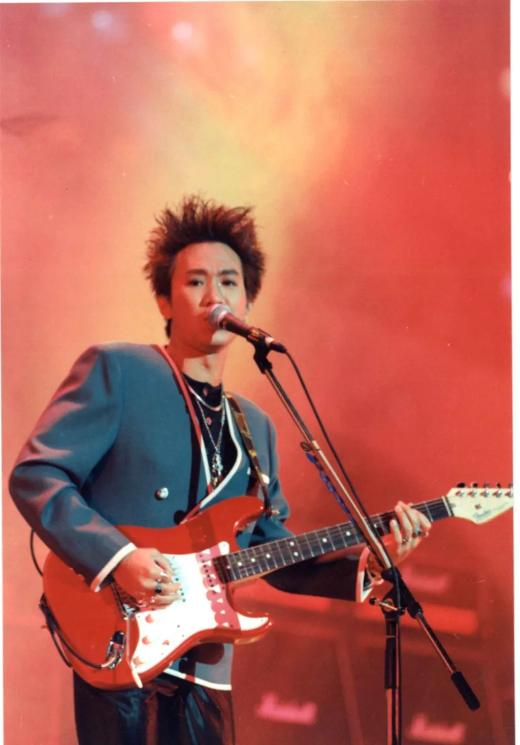 Wong Ka-kui performs with his famous Fender Stratocaster.