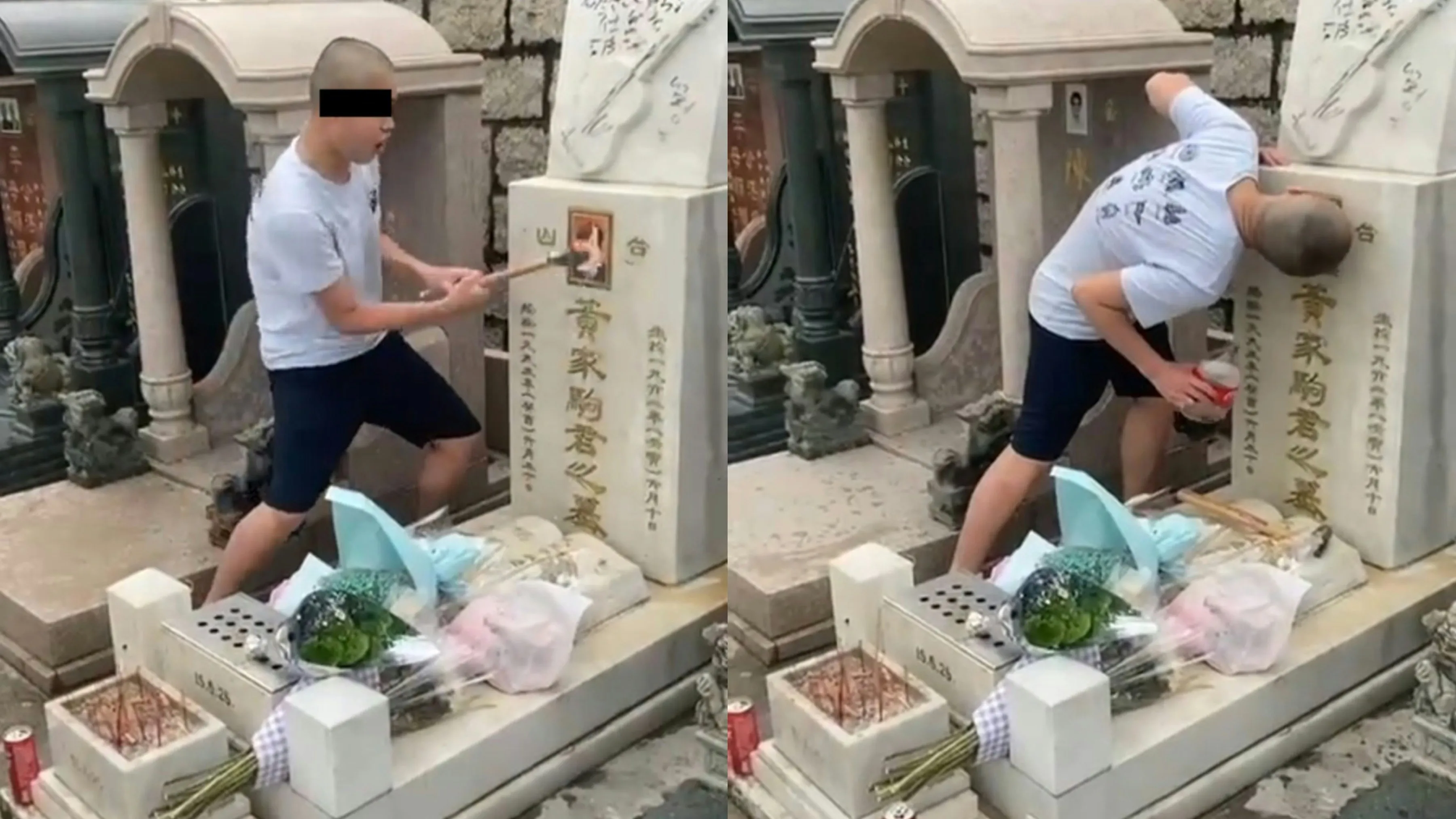 黃家駒墓碑被淋汽水、用鐵鎚瘋狂破壞 葉世榮：家駒不會放過他們