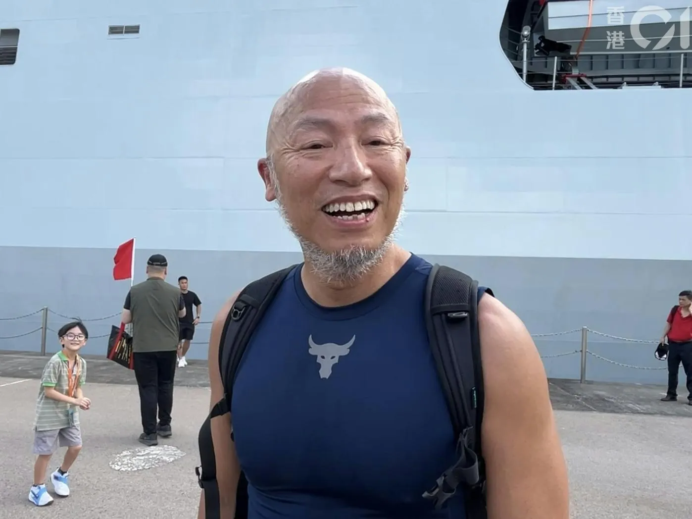 吳先生表示，以往只能透過媒體了解國家軍事，但今日登艦後，更確信國家軍事實力「唔好話第一，絕對無人敢話第二」。（林遠航攝）